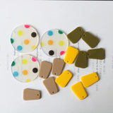 10pcs Acrylic Dot Earrings Connectors Pendant Charms Diy Jewelry