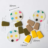 10pcs Acrylic Dot Earrings Connectors Pendant Charms Diy Jewelry