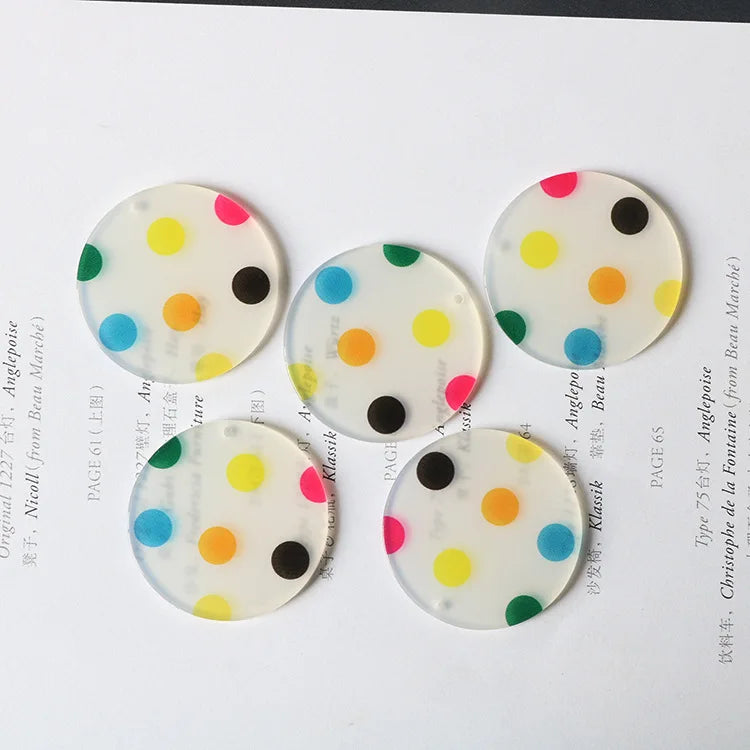 10pcs Acrylic Dot Earrings Connectors Pendant Charms Diy Jewelry