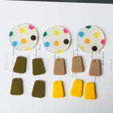 10pcs Acrylic Dot Earrings Connectors Pendant Charms Diy Jewelry