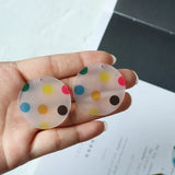 10pcs Acrylic Dot Earrings Connectors Pendant Charms Diy Jewelry