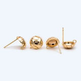 10pcs 18K Plated Brass Ear Posts, Stud Earring Components