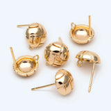 10pcs 18K Plated Brass Ear Posts, Stud Earring Components