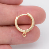 10pcs Round Hoop Earrings 12/14/16mm, Gold/Silver/Rose Gold