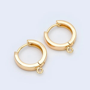 10pcs Round Hoop Earrings 12/14/16mm, Gold/Silver/Rose Gold