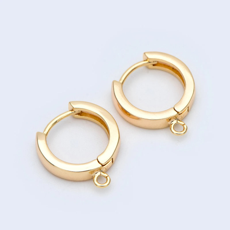 10pcs Round Hoop Earrings 12/14/16mm, Gold/Silver/Rose Gold