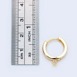10pcs Round Hoop Earrings 12/14/16mm, Gold/Silver/Rose Gold