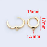 10pcs Round Hoop Earrings 12/14/16mm, Gold/Silver/Rose Gold