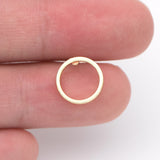 10pcs 18K Plated Brass Round Hoop Ear Posts, 10mm Circle Stud Earring