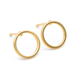 10pcs 18K Plated Brass Round Hoop Ear Posts, 10mm Circle Stud Earring