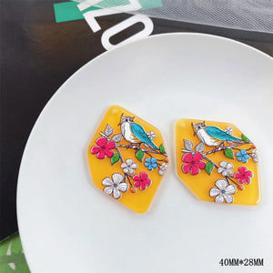 10pcs Acrylic Flower Pendant Charms for Diy Jewelry Making