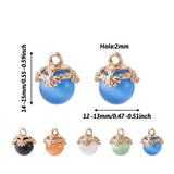 10pcs Cat Eye Glass Charms Dangle Pendants for Jewelry Making