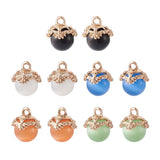 10pcs Cat Eye Glass Charms Dangle Pendants for Jewelry Making