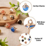 10pcs Cat Eye Glass Charms Dangle Pendants for Jewelry Making