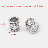 10pcs Round Spacer Tube Beads Charms for Bracelet Jewelry Making