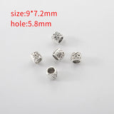 10pcs Round Spacer Tube Beads Charms for Bracelet Jewelry Making