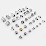 10pcs Round Spacer Tube Beads Charms for Bracelet Jewelry Making