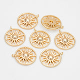 10pcs 18K Plated Brass Sun Charms 15x13mm Pendants
