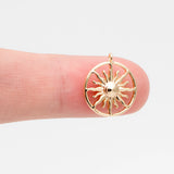 10pcs 18K Plated Brass Sun Charms 15x13mm Pendants