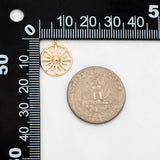 10pcs 18K Plated Brass Sun Charms 15x13mm Pendants