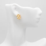 10pcs Round Weave Earring 14mm 18K Plated Brass Stud Components