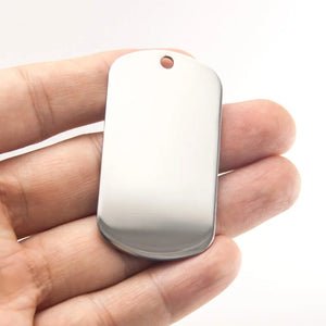 10pcs Stainless Steel Mens Necklace Pendant Military Dog Tags