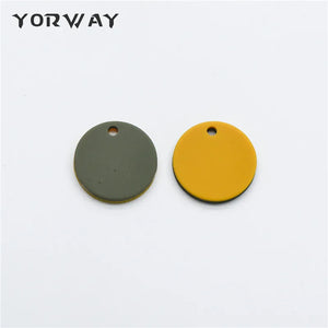 10pcs Rubber Coin Pendants Plastic Charm Earring Components (#HT-04)
