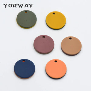 10pcs Rubber Coin Pendants Plastic Charm Earring Components (#HT-04)