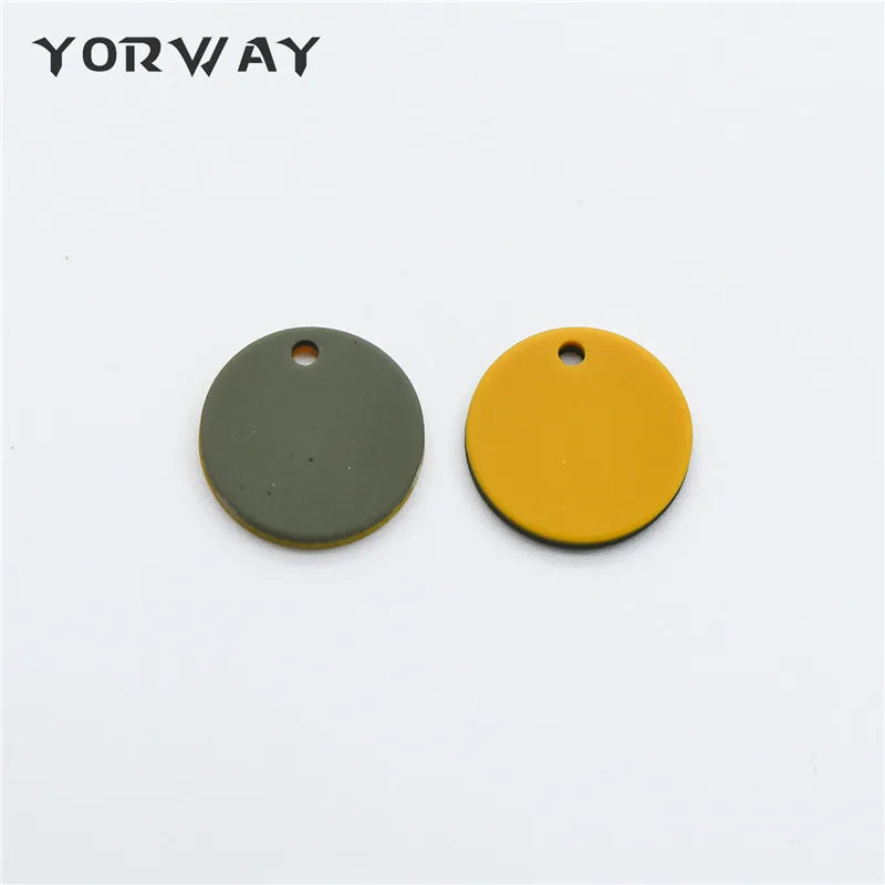 10pcs Rubber Coin Pendants Plastic Charm Earring Components (#HT-04)