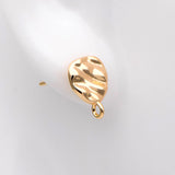 10pcs 18K Plated Brass Disc Ear Posts 10mm, Rustic Stud Earring Components
