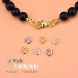 10pcs S925 Sterling Silver Bracelet Closure, DIY Jewelry Making U-Shaped Buckle