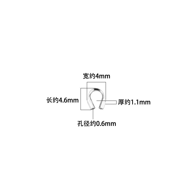 10pcs S925 Sterling Silver Bracelet Closure, DIY Jewelry Making U-Shaped Buckle