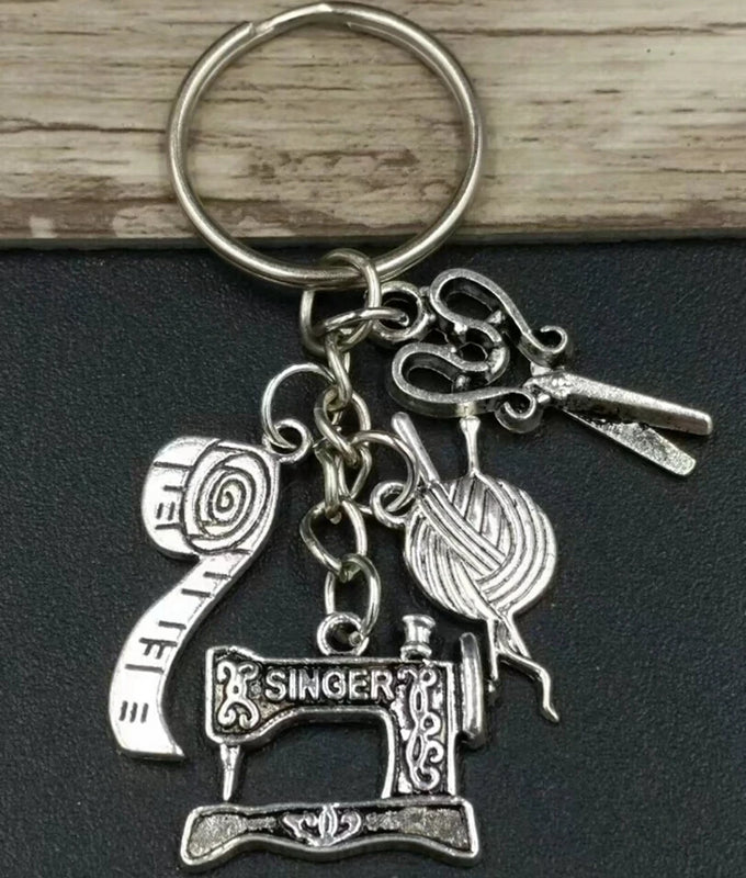 10pcs Sewing & Knitting Theme KeyChain Bag Charms Gift For Women