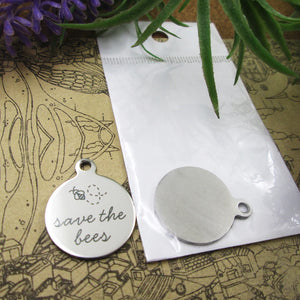 10pcs Save the Bees Stainless Steel Charms Pendant DIY Findings
