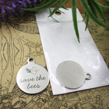 10pcs Save the Bees Stainless Steel Charms Pendant DIY Findings