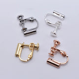 10pcs Screw Ear Clip Earring Settings Rotate Pads Base Blank Bezel