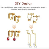 10pcs Screw Ear Clip Earring Settings Rotate Pads Base Blank Bezel