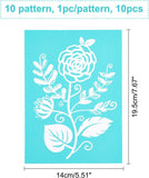 10pcs Plant Theme Screen Printing Stencils