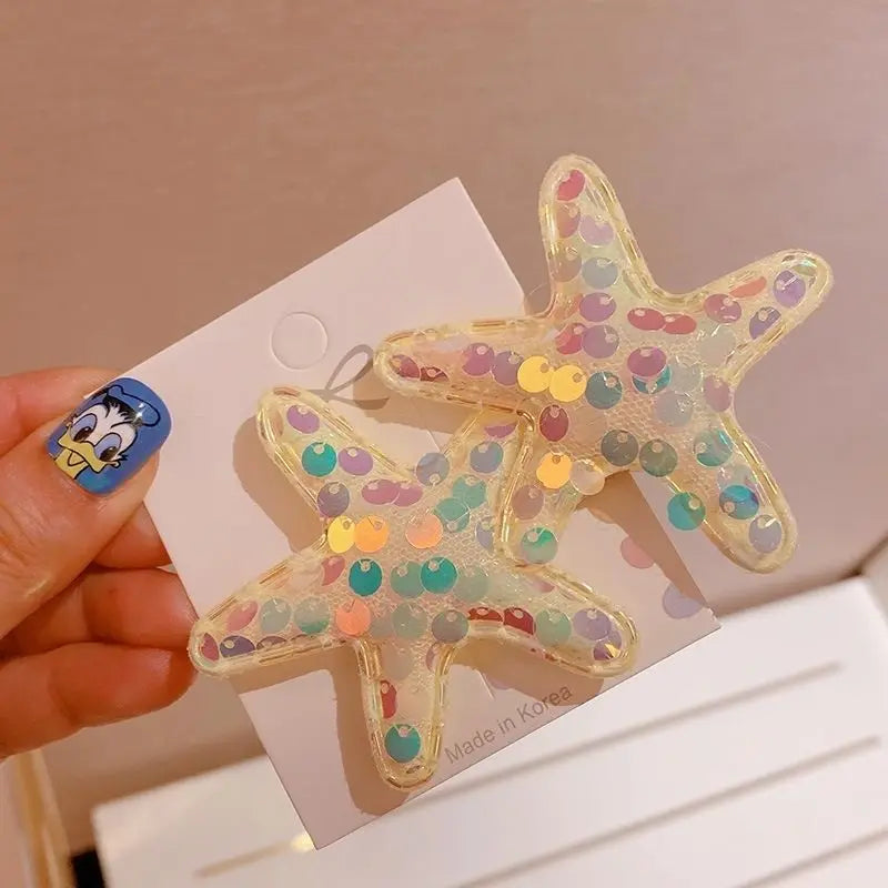 Sequin Starfish Hairpin Headwear for Kids