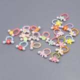 10pcs Girls Flower Rubber Bands Elastic Headband Tiara