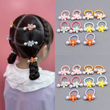 10pcs Girls Flower Rubber Bands Elastic Headband Tiara