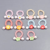 10pcs Girls Flower Rubber Bands Elastic Headband Tiara