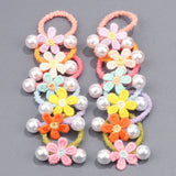 10pcs Girls Flower Rubber Bands Elastic Headband Tiara
