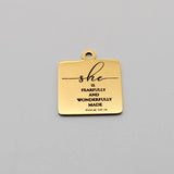 10pcs Fearfully & Wonderfully Charm Stainless Steel Pendant
