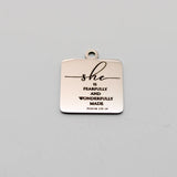 10pcs Fearfully & Wonderfully Charm Stainless Steel Pendant