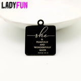 10pcs Fearfully & Wonderfully Charm Stainless Steel Pendant
