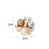 10pcs Pearl Flower Rhinestone Buttons Zircon Floral Decorative DIY Craft