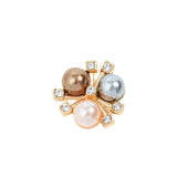 10pcs Pearl Flower Rhinestone Buttons Zircon Floral Decorative DIY Craft