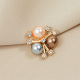 10pcs Pearl Flower Rhinestone Buttons Zircon Floral Decorative DIY Craft