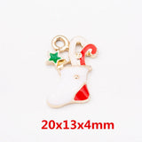 10pcs Shoes Christmas Charms Enamel Pendant Earrings DIY Material
